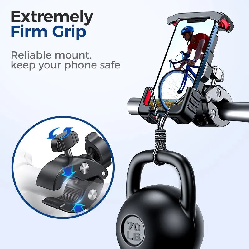 Joyroom Motorcycle Phone Holder Mount Quick Install 1s Automatically Lock & Release,Widely for Phone 4.7"-7'' Bike Phone Holder