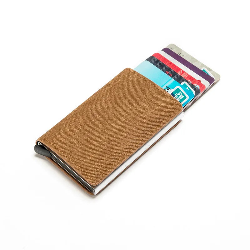 Credit Card Holder Men Wallet RFID Blocking Protected Aluminium Box PU leather Wallets with Money Clip Designer pasjeshouder