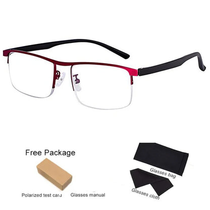 Intelligent Multifocal progressive reading glasses for men women near and dual-use Anti-Blue Light automatic adjustment Eyewear Red