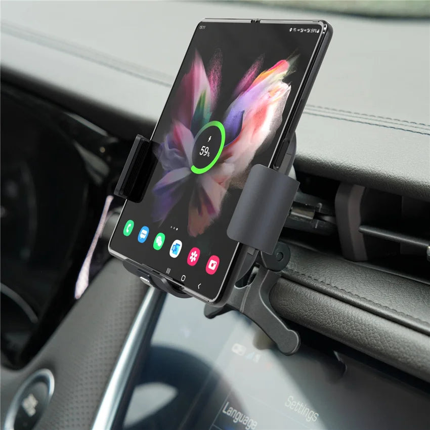 15W Car Wireless Charger Fast Charging Station Car Phone Holder For Samsung Galaxy Z Fold 4 3 2 iPhone 14 13 Pro Max Fold Screen