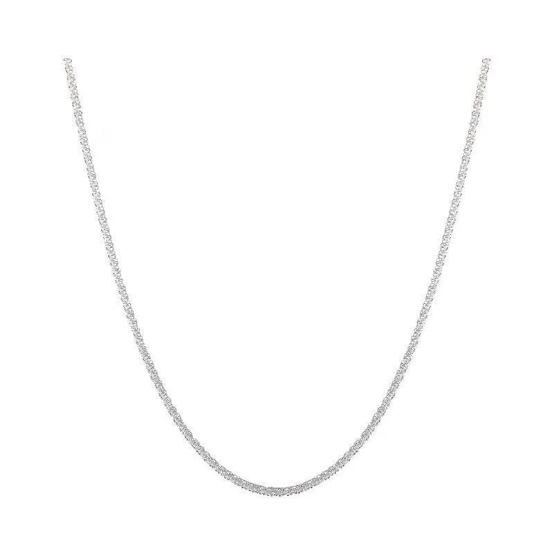 2022 Popular Silver Colour Sparkling Clavicle Chain Choker Necklace Collar For Women Fine Jewelry Wedding Party Birthday Gift