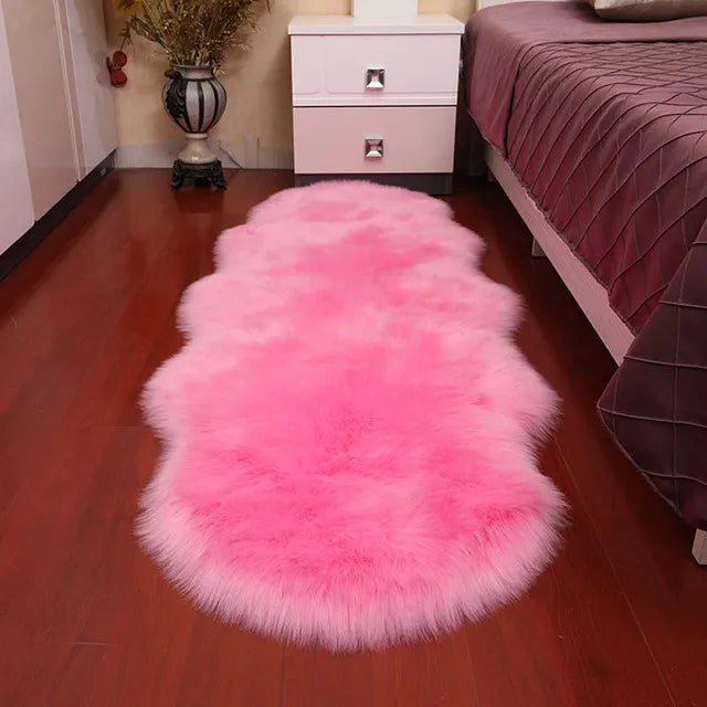New Carpet Plush Soft Sheepskin Bedroom Carpet Imitation Wool Pad Long Hair Bedside Mat Sofa Cushion Rugs Living Room Fur Carpet PD1006 CHINA