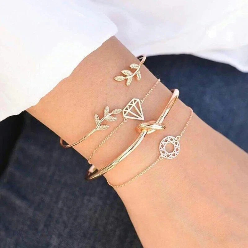 Tocona Bohemian Gold Tassel Bracelets for Women Boho Jewelry Geometric Leaves Beads Layered Hand Chain Charm Bracelet Set 9143 21