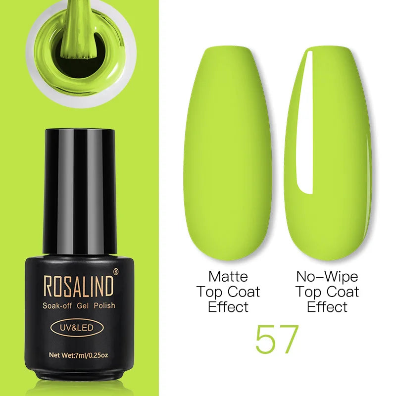 ROSALIND Gel Nail Polish Lamp All For Nails Art Manicure With Matt Base Top Coat Semi Permanant Gellak Nail Gel Polish Varnishes 57