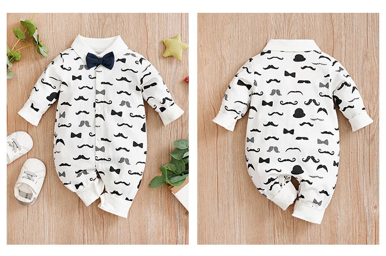 Summer Newborn Baby Romper Gentleman Onesies Jumpsuit Toddler Infant Clothes Baby Outfit Short sleeve0-18Months