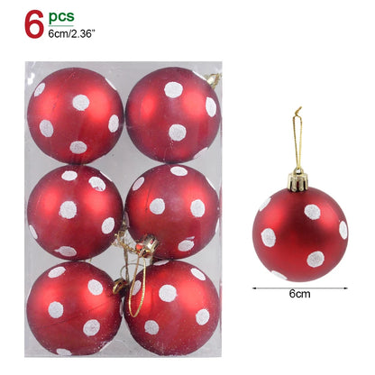 6Pcs/box 6cm Transparent Painting Christmas Ball New Year Xmas Tree Ornaments Decoration for Home 2023 Noel Navidad Gifts Style9 6cm