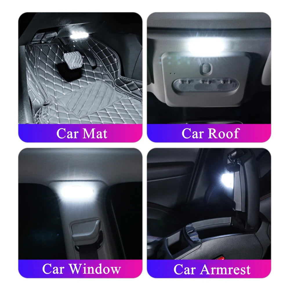 Car Interior Light LED Car Proof Touch Flash Light Door Magnet Touch Light USB Chargeable Battery Car Motorhome Ceiling Lamps