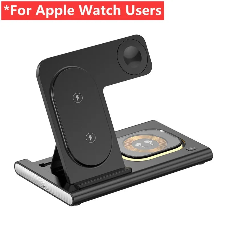 3 in 1 Wireless Charger Stand Pad For iPhone 15 14 13 12 Samsung S23 S22 Galaxy Watch 5 4 Active Buds Fast Charging Dock Station For Apple Watch