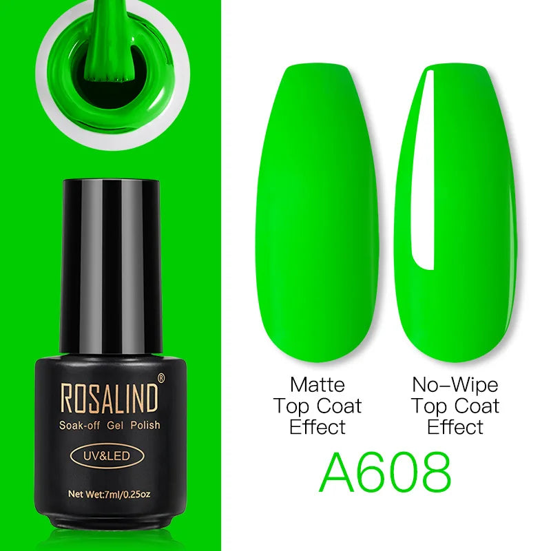 ROSALIND Gel Nail Polish Lamp All For Nails Art Manicure With Matt Base Top Coat Semi Permanant Gellak Nail Gel Polish Varnishes A608