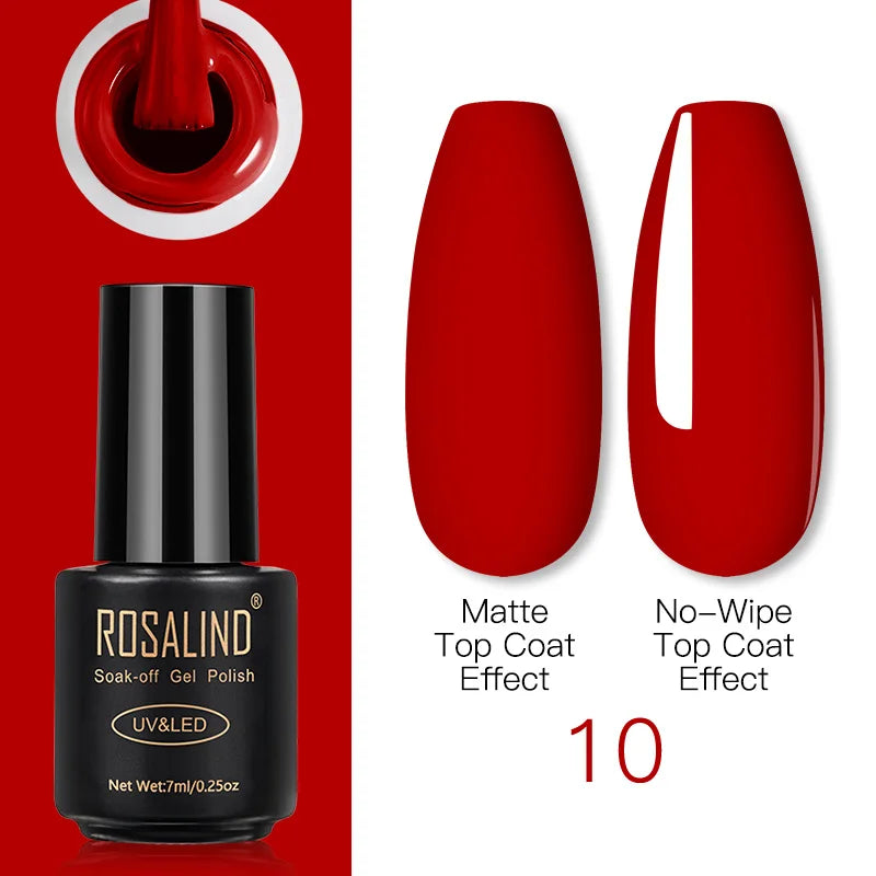 ROSALIND Gel Nail Polish Lamp All For Nails Art Manicure With Matt Base Top Coat Semi Permanant Gellak Nail Gel Polish Varnishes 10