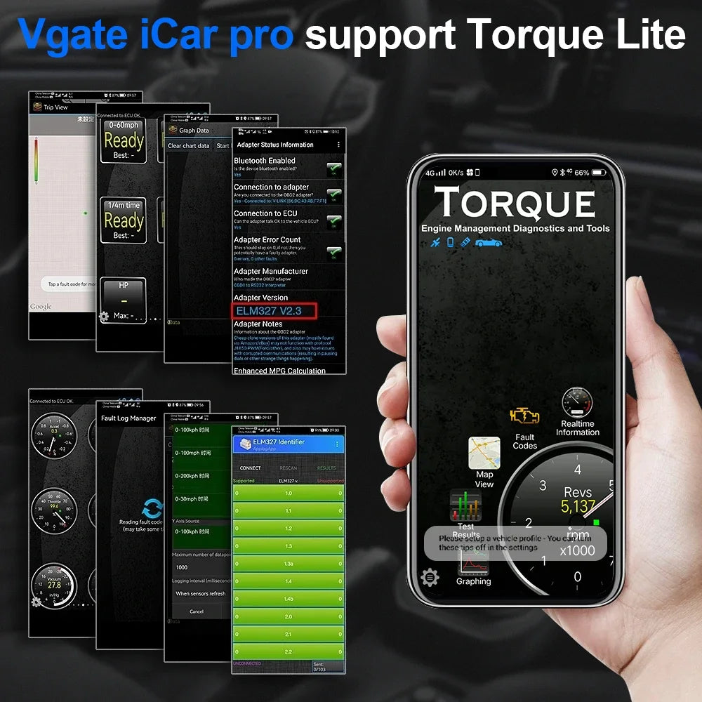 Original Vgate iCar Pro elm327 OBD2 Car diagnostic Tool WIFI for Android/IOS BT3.0 BT4.0 ODB2 Car Scanner Tool