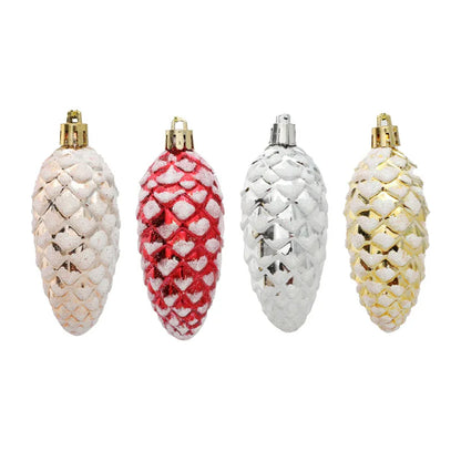 5Pcs Painted Christmas Pine Cone Xmas Tree Hanging Ornament Pendants Merry Christmas Decoration for Home Navidad New Year Gift