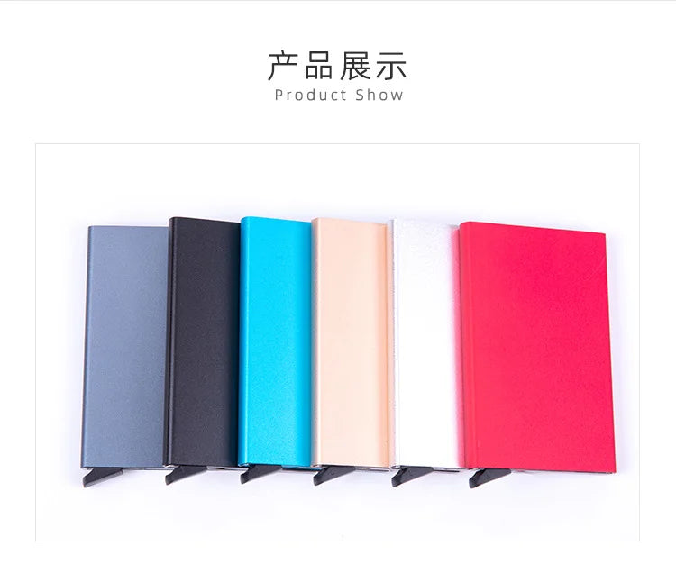 Anti-theft ID Credit Card Holder Simple Porte Carte Thin Aluminium Metal Wallets Pocket Case Bank Women Men Credit Card Box