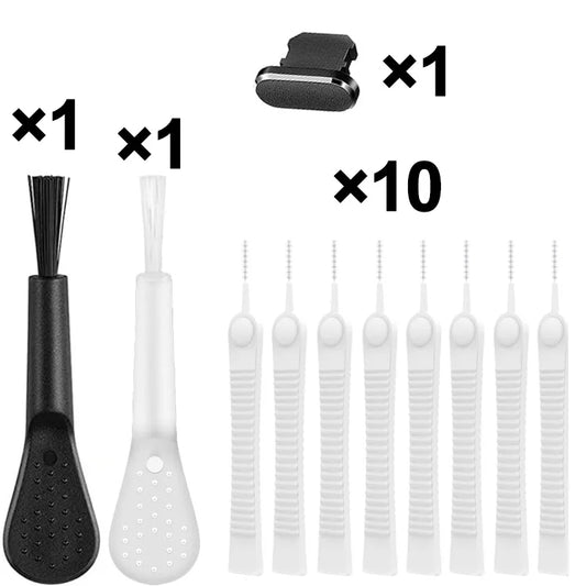 Mobile Phone Charging Port Dust Plug for IPhone 14 13 Pro Max Port Cleaner Kit Computer Keyboard Cleaner Tool Cleaner Brush E-13PCS