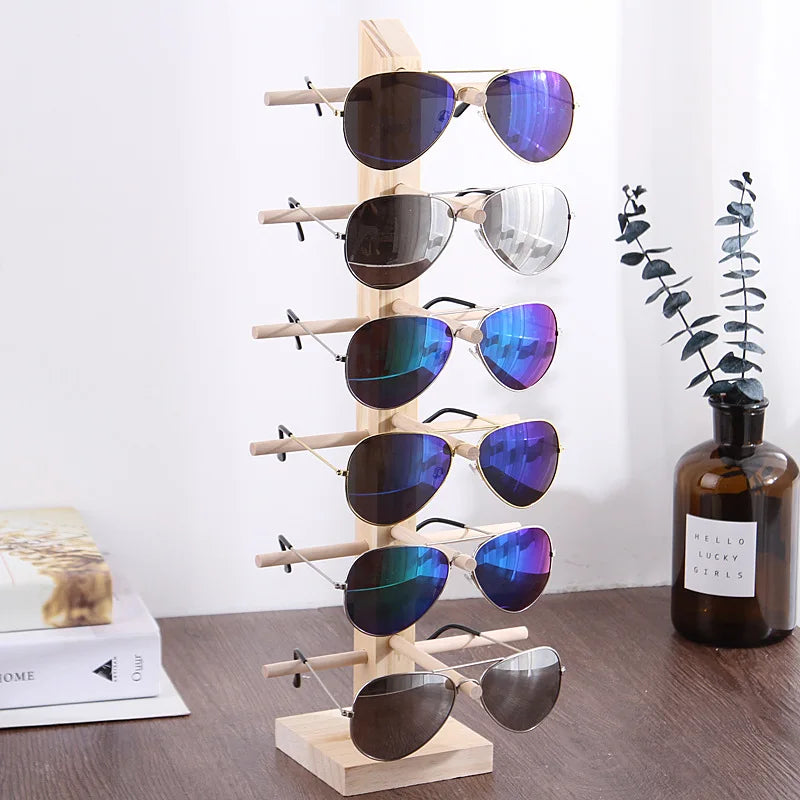 Multi Layers Wood Sunglass Display Rack Shelf Eyeglasses Show Stand Jewelry Holder for Multi Pairs Glasses Showcase WF 6 LAYER