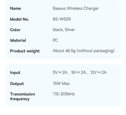 Baseus 15W Magnetic Wireless Charger For iPhone 14 Qi Fast Wireless Charging Pad For iPhone 15 14 13 Ultra Thin Phone Charger