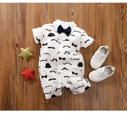 Summer Newborn Baby Romper Gentleman Onesies Jumpsuit Toddler Infant Clothes Baby Outfit Short sleeve0-18Months