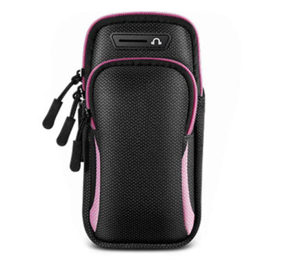 Phone Arm Bag with Headphone Jack Waterproof Breathable Sports Running Bag Gym Mobile Phone Holder pink