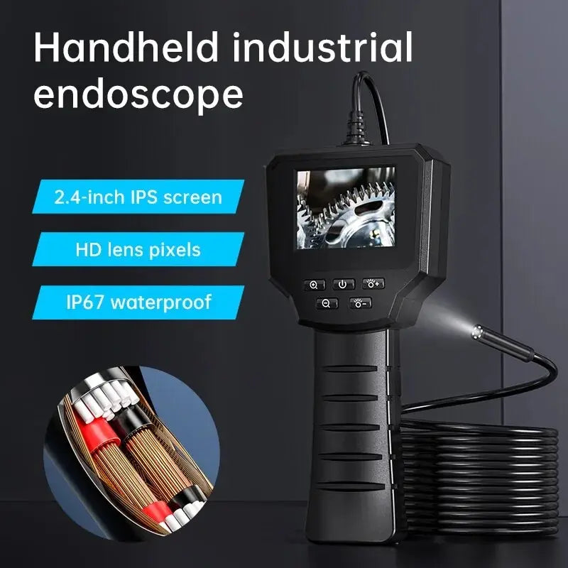 Industrial Endoscope Camera 4.3inch IPS Screen IP67 Waterproof HD1080P 8mm Lens Pipe Sewer Inspection Camera Borescope For Car