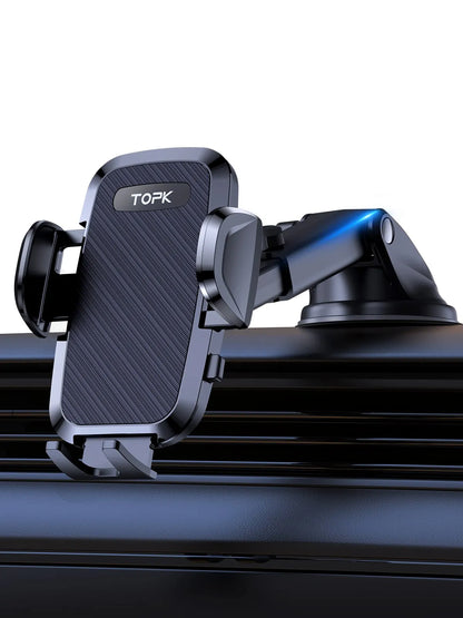 TOPK D36 Car Phone Holder Adjustable Car Phone Mount Cradle Super Stable for Dashboard/Windscreen/Air Vent for Mobile Phones For Dashboard