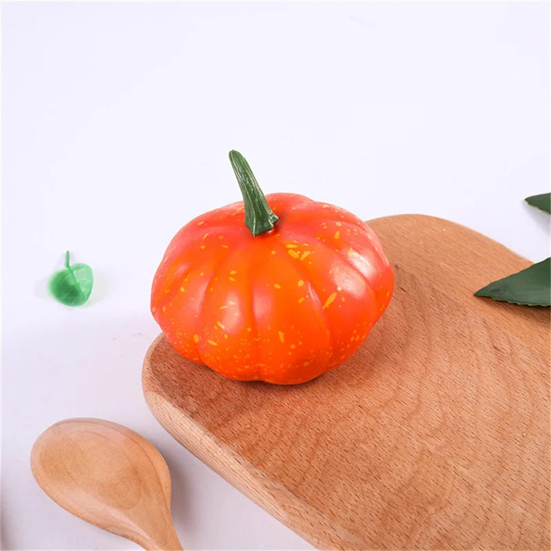 Mini Artificial Halloween Pumpkin Decor Simulation Vegetable DIY Craft Halloween Home Party Decoration Props Farmhouse Harvest Orange 1