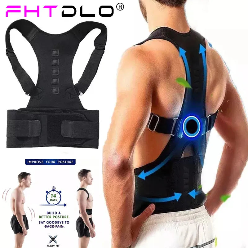 Magnetic therapy posture corrector brace supporter shoulder back support belt menwomen braces and support belt shoulder posture