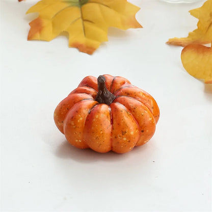 Mini Artificial Halloween Pumpkin Decor Simulation Vegetable DIY Craft Halloween Home Party Decoration Props Farmhouse Harvest Light orange