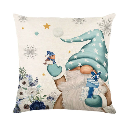 Linen Christmas Pillow Cover Snowman Elk Pillow Case 2023 Christmas Decoration for Home New Year Sofa Car Cushion Cover 45x45cm 22