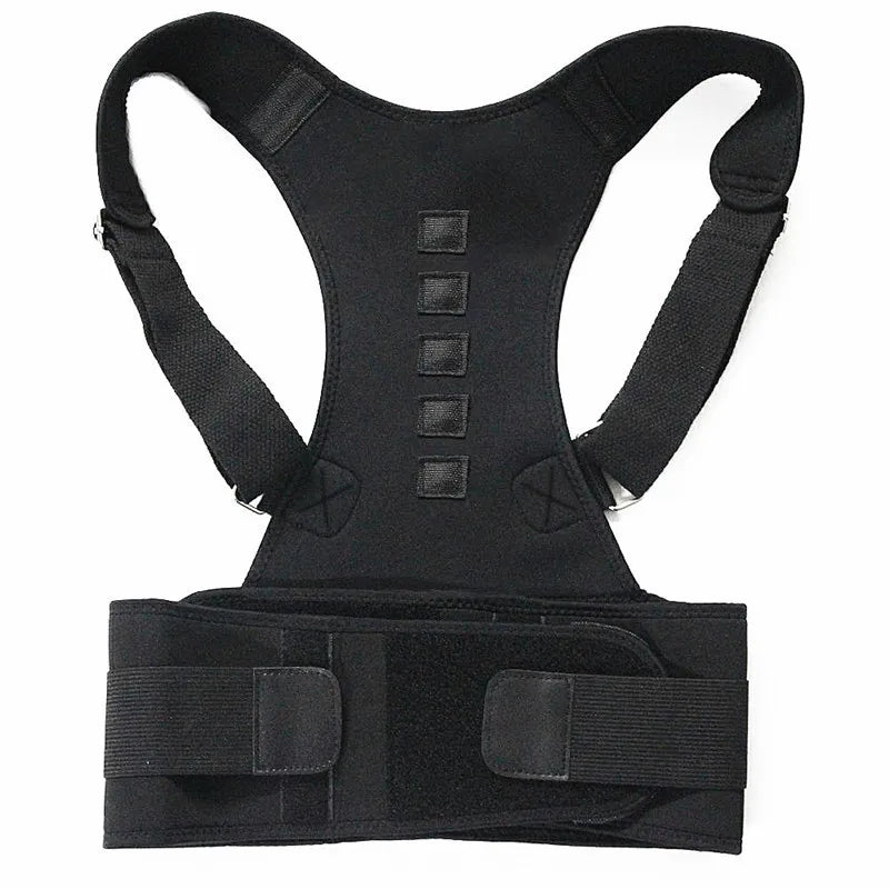 Magnetic therapy posture corrector brace supporter shoulder back support belt menwomen braces and support belt shoulder posture Black