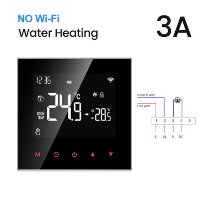 AVATTO Tuya WiFi Smart Thermostat, Electric Floor Heating Water/Gas Boiler Temperature Remote Controller for Google Home, Alexa NO WiFi 3A Heating