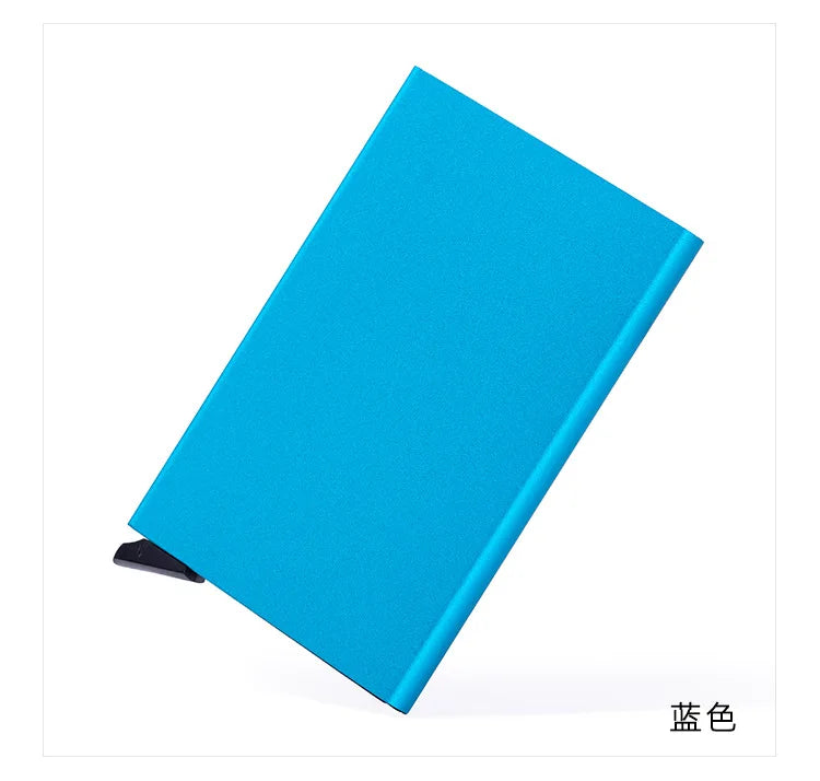 Anti-theft ID Credit Card Holder Simple Porte Carte Thin Aluminium Metal Wallets Pocket Case Bank Women Men Credit Card Box