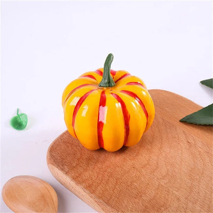 Mini Artificial Halloween Pumpkin Decor Simulation Vegetable DIY Craft Halloween Home Party Decoration Props Farmhouse Harvest Yellow red