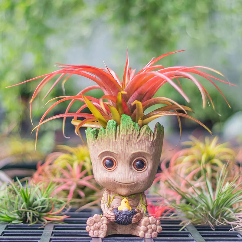 disney Marvel Avengers Groot Mini figure Pen Holder Flower Pot Anime Toys Action Figure Sitting Groot Christmas Kids Toys Gifts