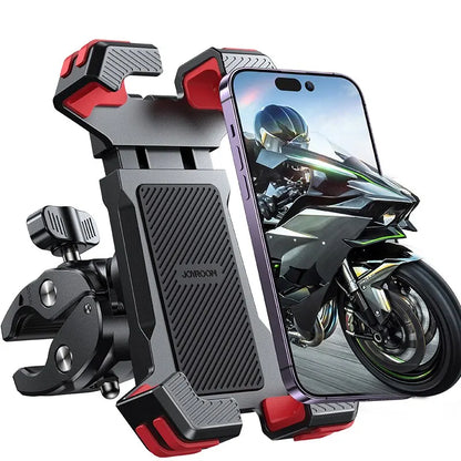 Joyroom Motorcycle Phone Holder Mount Fit For 4.7 - 6.8" Phones 1s Lock Install Bike Phone Holder For Bicycle Scooter ATV/UTV Black and Red
