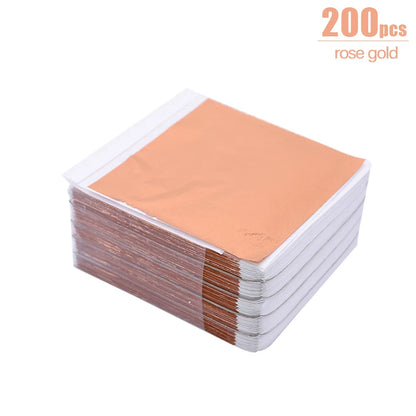 100/200 Sheets Imitation Gold Silver Foil Paper Leaf Gilding DIY Art Craft Paper Birthday Party Wedding Cake Dessert Decorations 200pcs rose gold