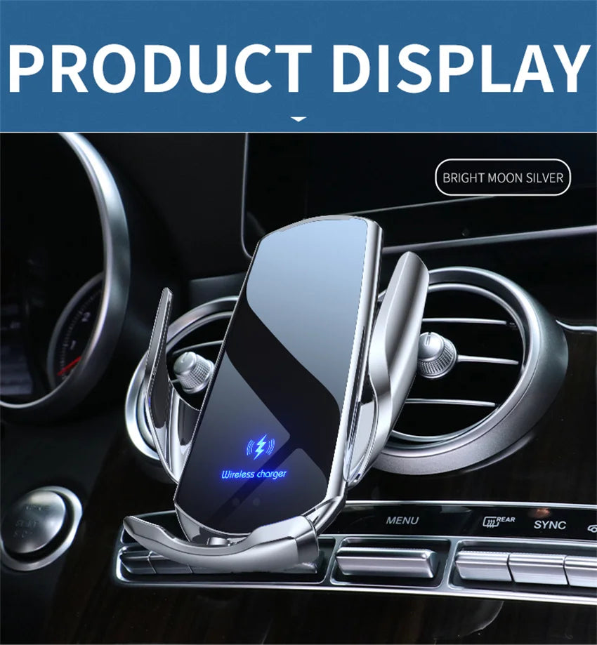 Car Wireless Charger Magnetic Auto Car Mount Phone Holder For iPhone Samsung Xiaomi Infrared Induction 15W Fast Charging Station