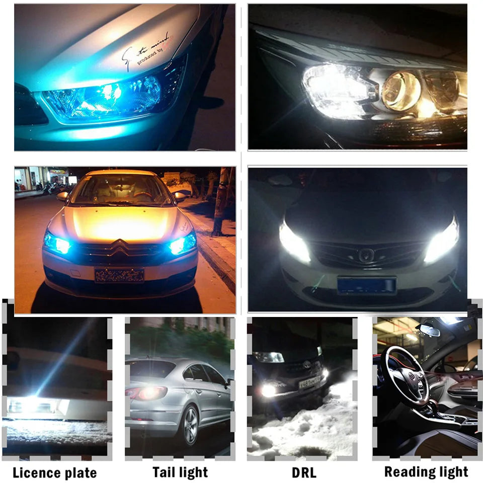 10x 2021 Newest W5W Led T10 Car Light COB Glass 6000K White Auto Automobiles License Plate Lamp Dome Read DRL Bulb Style 12V