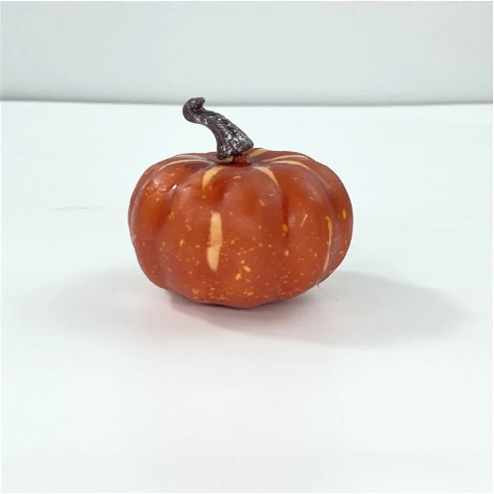 Mini Artificial Halloween Pumpkin Decor Simulation Vegetable DIY Craft Halloween Home Party Decoration Props Farmhouse Harvest Light orange 1