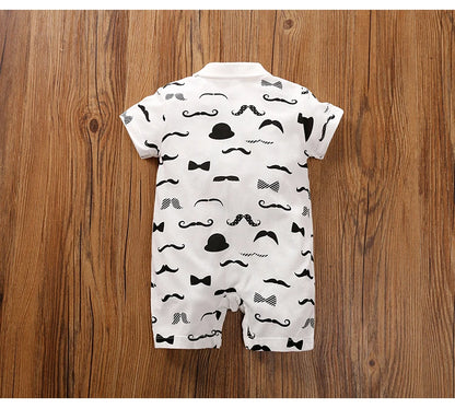 Summer Newborn Baby Romper Gentleman Onesies Jumpsuit Toddler Infant Clothes Baby Outfit Short sleeve0-18Months