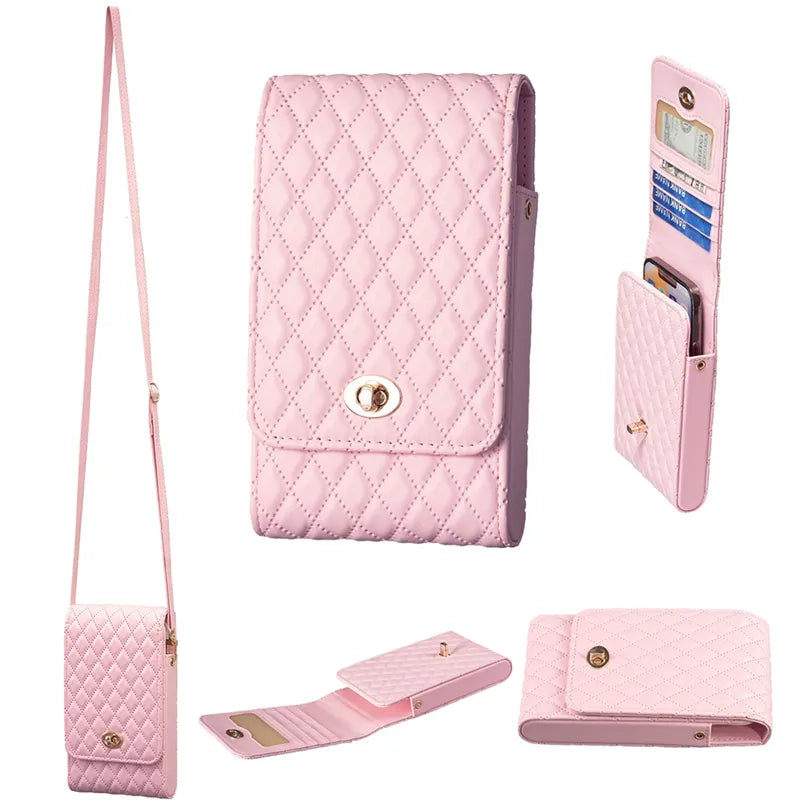 Wallet Small Fragrant Wind Bag With Shoulder Rope Case For iPhone Xiaomi Redmi Huawei OPPO VIVO Moto Google Nokia Realme Infinix