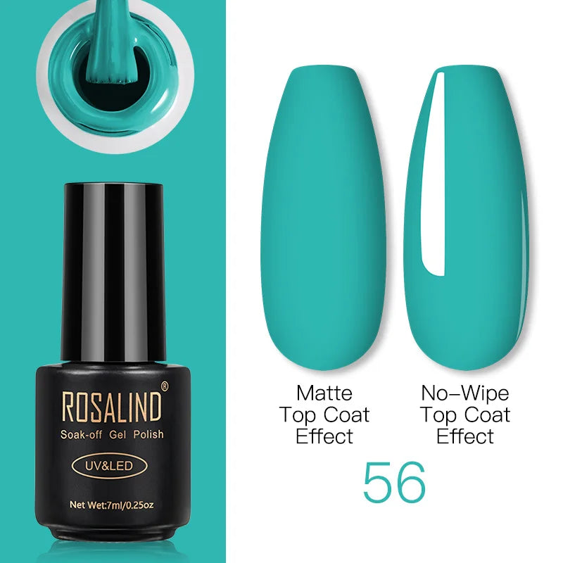 ROSALIND Gel Nail Polish Lamp All For Nails Art Manicure With Matt Base Top Coat Semi Permanant Gellak Nail Gel Polish Varnishes 56