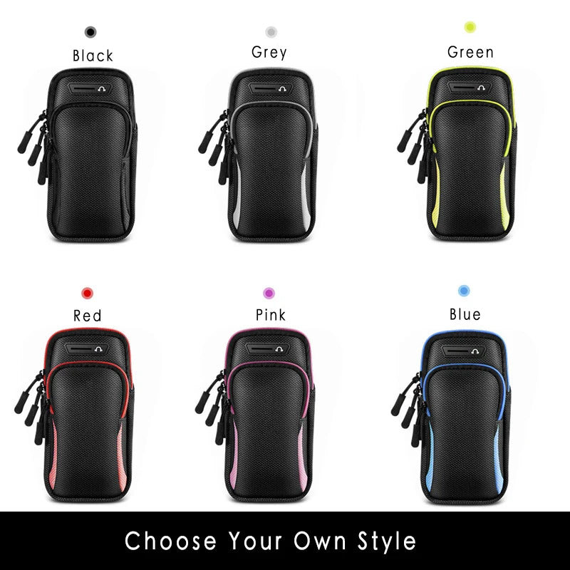 Phone Arm Bag with Headphone Jack Waterproof Breathable Sports Running Bag Gym Mobile Phone Holder