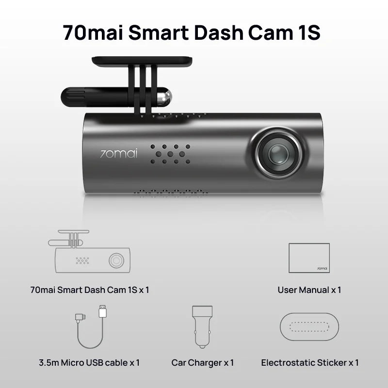 70mai Smart Dash Cam 1S English Voice Control 70 mai Car Camera 1080P 130FOV Wifi 70mai Car DVR Car Recorder Auto Recorder Wifi 70mai Cam 1S D06