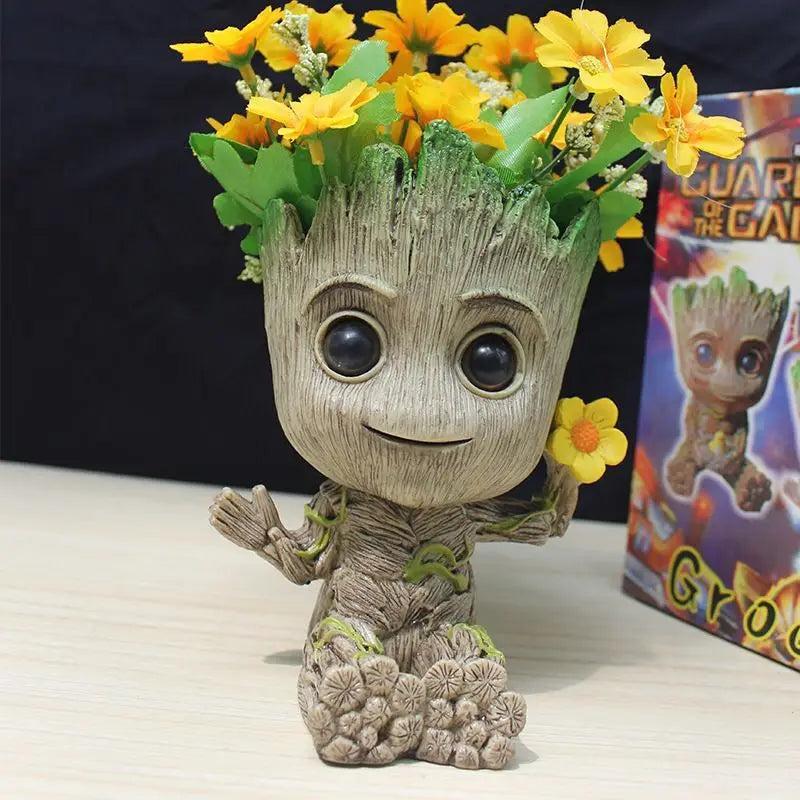 disney Marvel Avengers Groot Mini figure Pen Holder Flower Pot Anime Toys Action Figure Sitting Groot Christmas Kids Toys Gifts