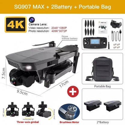 ZLL SG907 MAX GPS Drone Professional 4K HD ESC Camera 5G FPV WiFi With 3-Axis Gimbal Flight 25 Minutes Brushless RC Quadcopter SG907 MAX 2B Bag CHINA