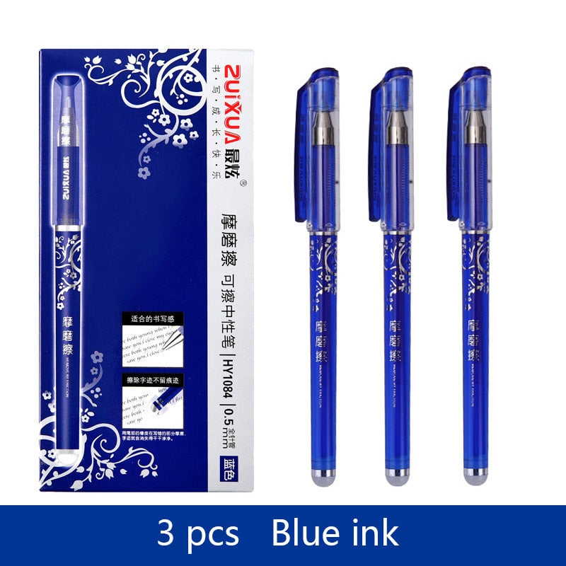 3Pcs/Set Constellation Erasable Gel Pens for School Office Writing Tools Kawaii Neutral Pen Stationery Gift 0.5mm Black Blue Ink 20-3PCS blue