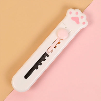 1Pc Art Cutter Kawaii Cat Claw Utility Knife Student Art Supplies DIY Tools Girl Gifts Creative Stationery School Supplies 1pcs white