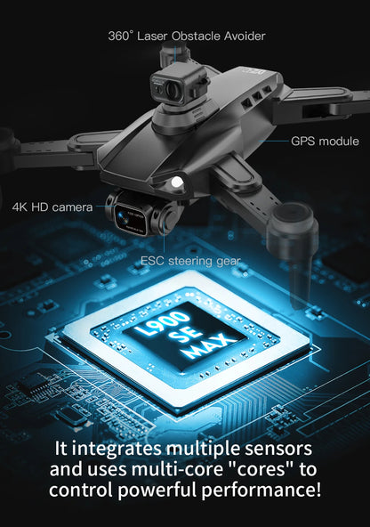 L900 Pro SE MAX GPS Drone 4K Professional Dual HD Camera 5G FPV 360° Obstacle Avoidance Brushless Motor Rc Quadcopter Dron Toys