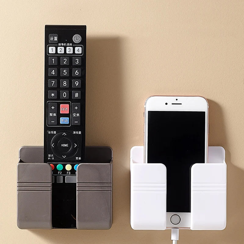 4/2/1Pcs Multifunction Punch Free Wall Mounted Storage Box Organizer TV Remote Control Mounted Mobile Phone Plug Charging Holder