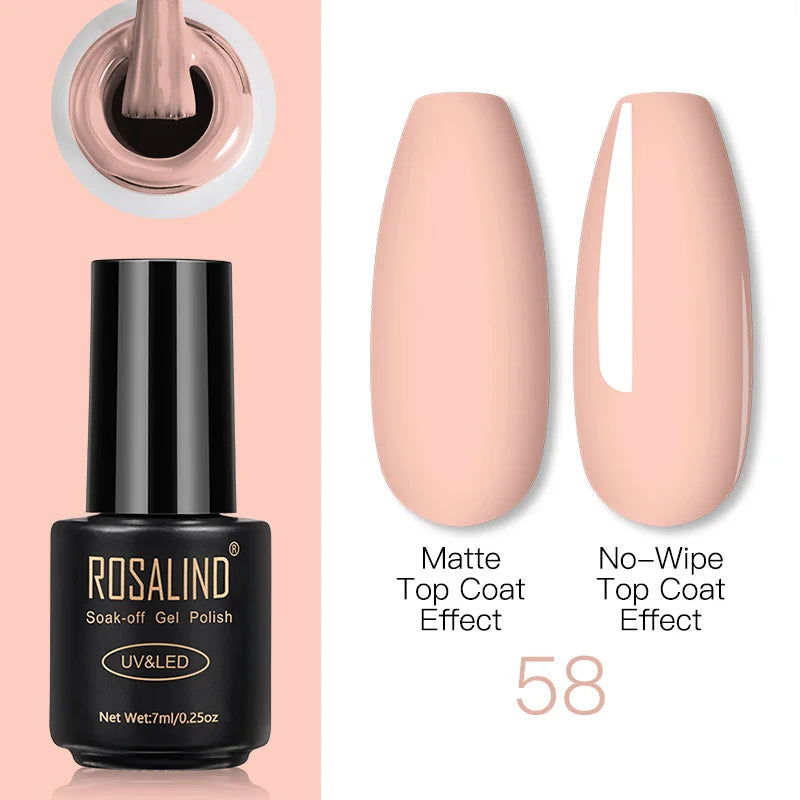 ROSALIND Gel Nail Polish Lamp All For Nails Art Manicure With Matt Base Top Coat Semi Permanant Gellak Nail Gel Polish Varnishes 58